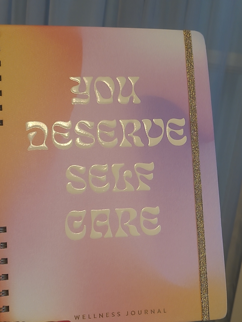DesignWorks Ink Wellness Journal - Pink Orange Gradient with Gold Accent